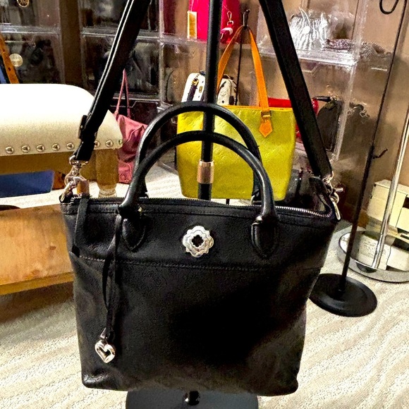 Brighton Octavia Perforated 2 Toned MG Medium Satchel Leather Handbag Toto - Picture 2 of 16